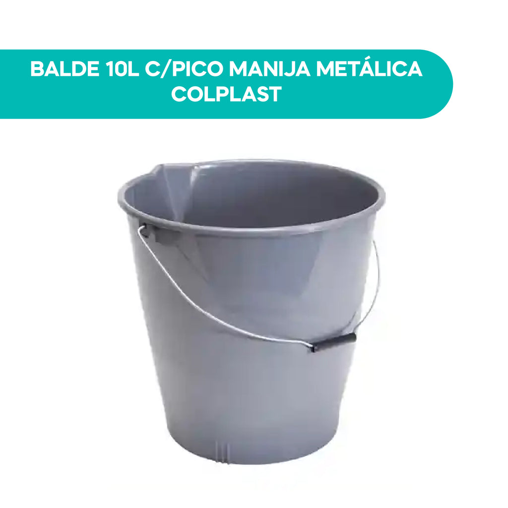 Balde 10L C/Pico Manija Metálica Colplast