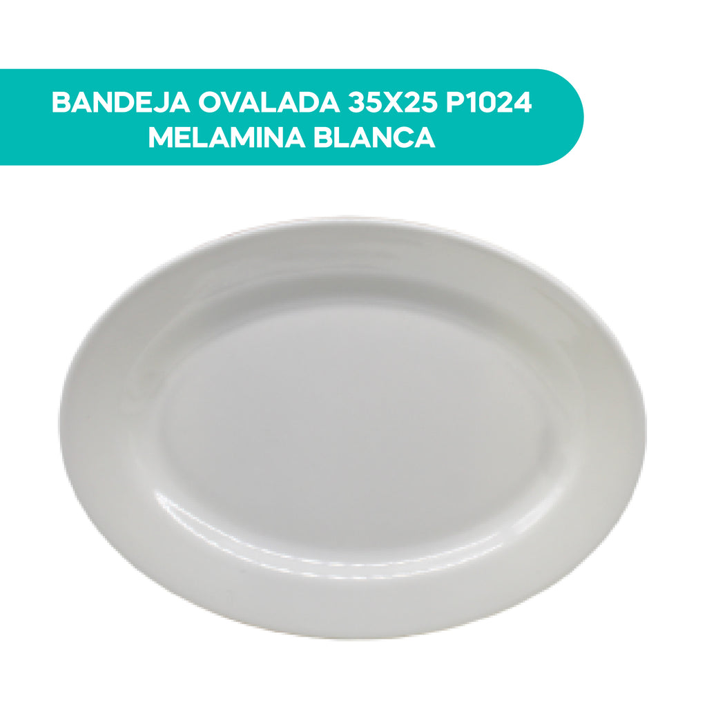 Bandeja Ovalada 35X25 P1024 Melamina Blanca