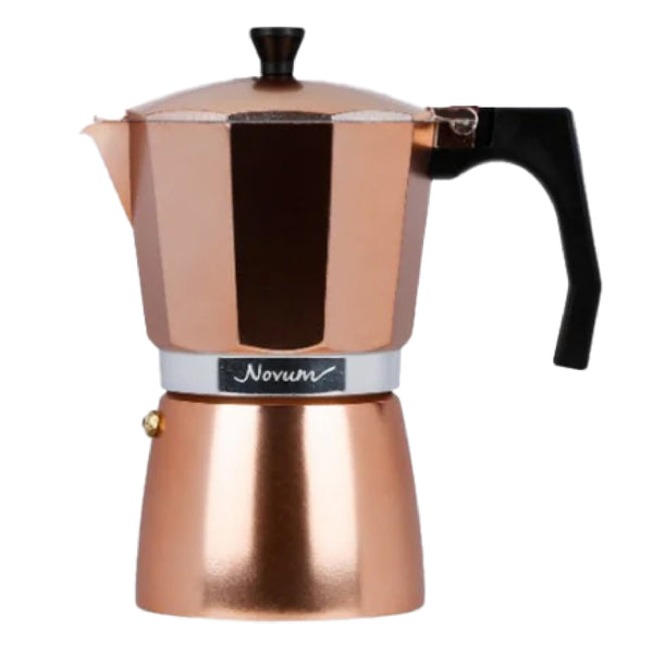 Cafetera 9 Tazas Oro Rosa Frente Novum