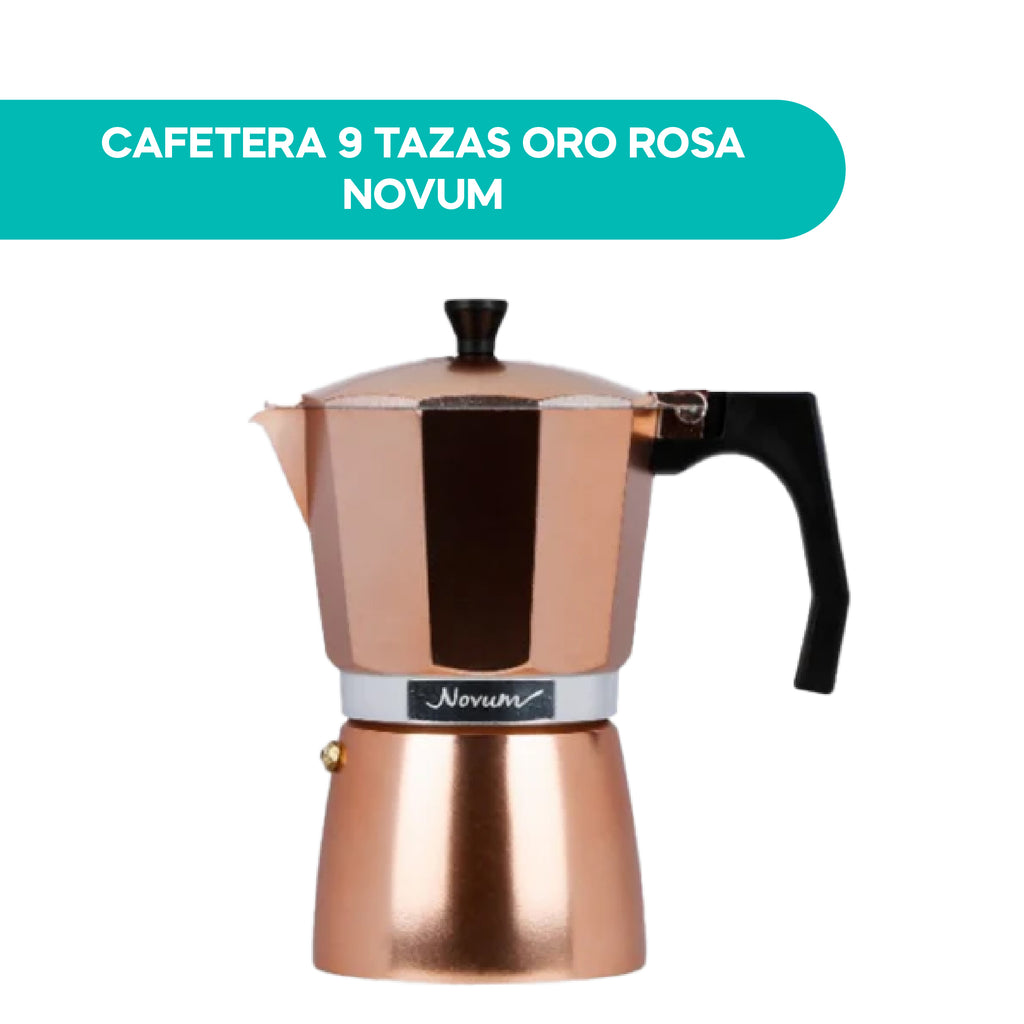 Cafetera 9 Tazas Oro Rosa Novum