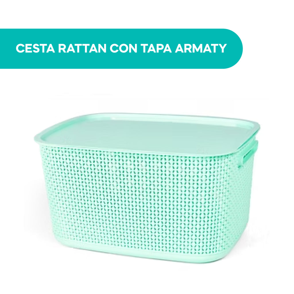 Cesta Rattan con Tapa Armaty