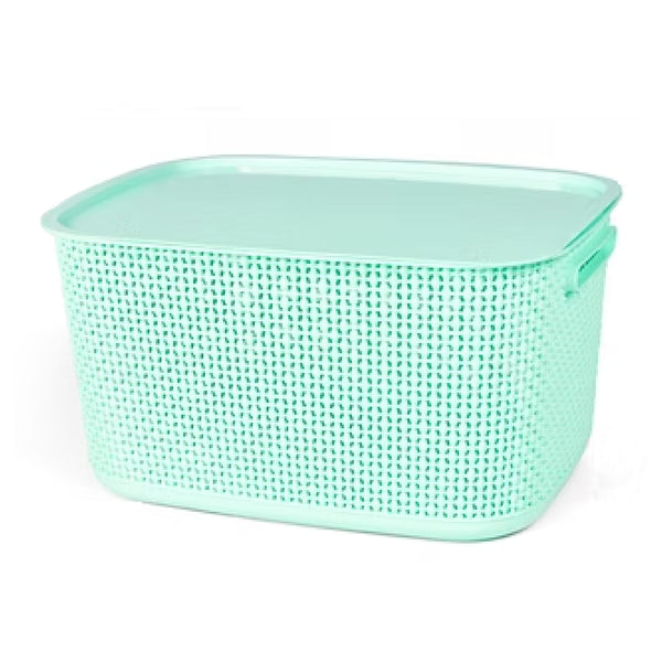 Cesta Rattan con Tapa Menta Armaty