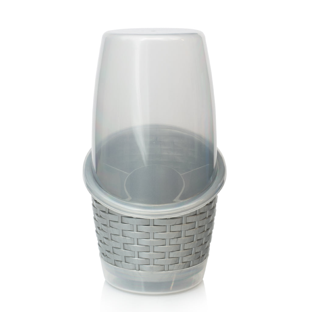 Cubiertero Rattan 2442 Gris Plastired 