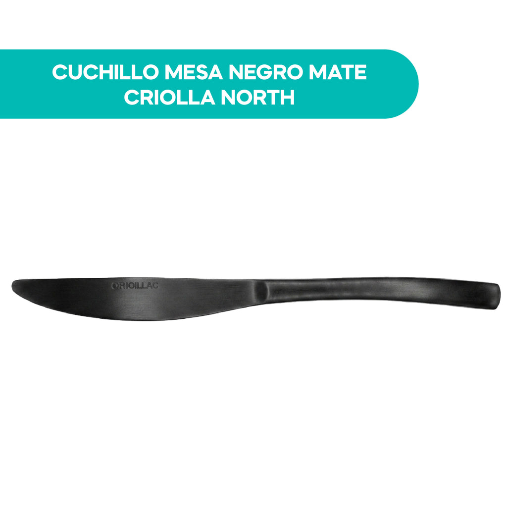 Cuchillo Mesa Negro Mate Criolla North