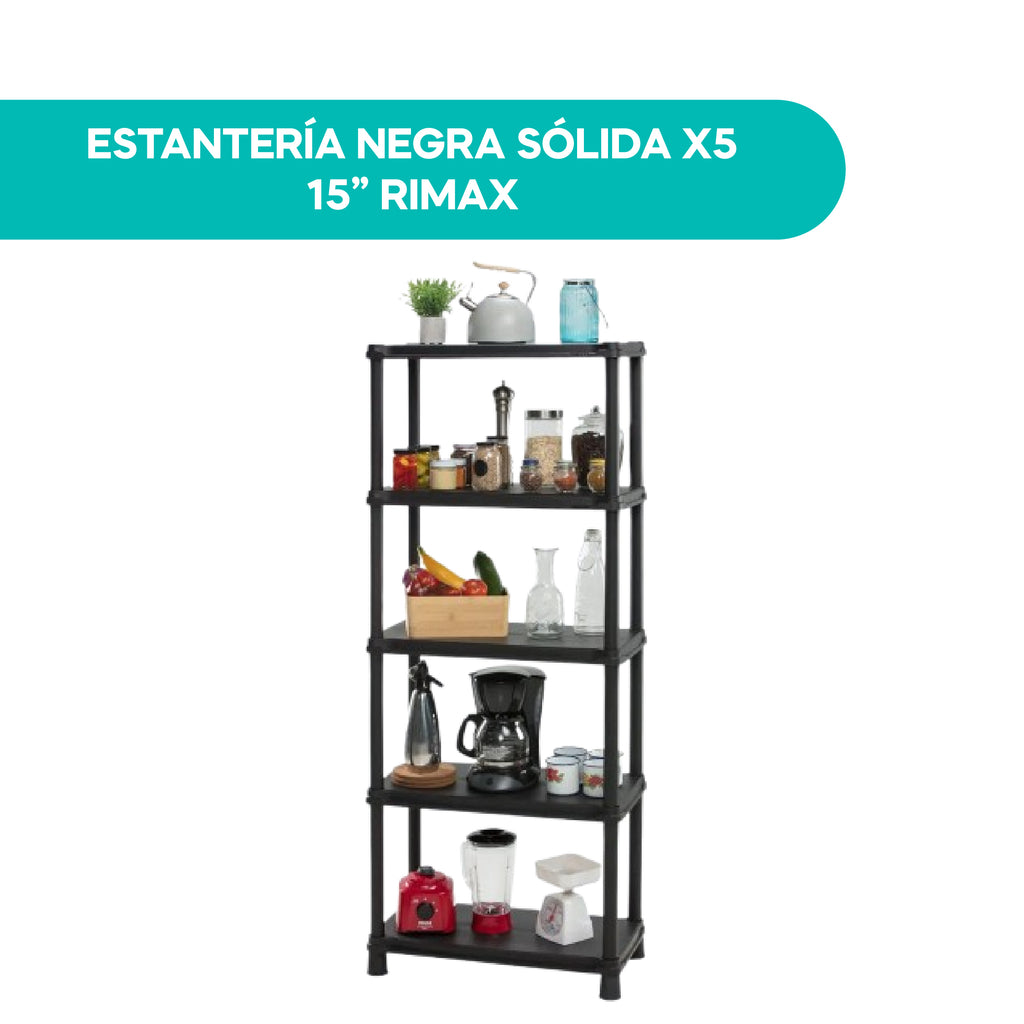 Estantería Negra Sólida X5 15" Rimax