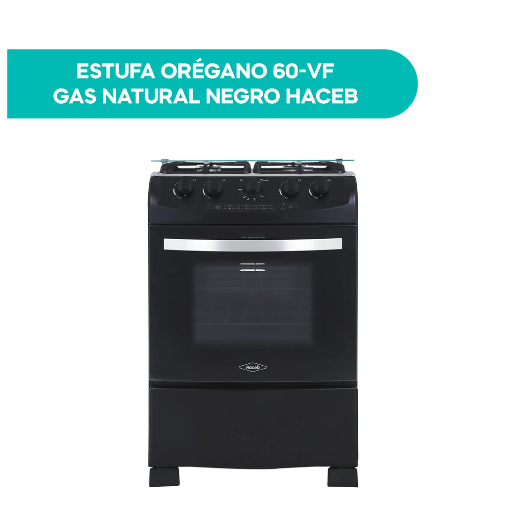 Estufa Orégano 60 VF Gas Natural Negro Haceb