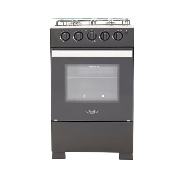 Estufa Romero Vidrio 50 CMS Gas Propano Negra Frente Haceb
