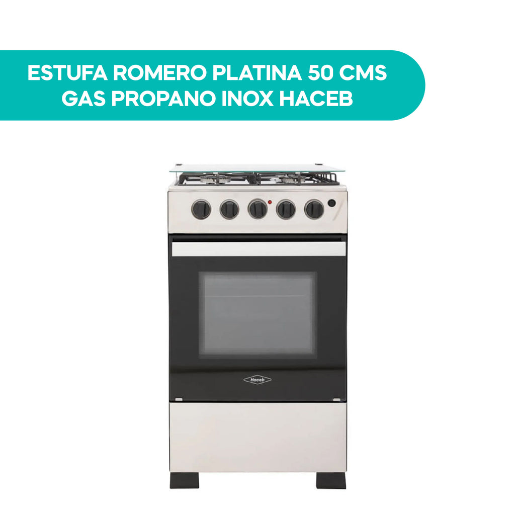 Estufa Romero Platina 50CMS Gas Propano Inox Haceb