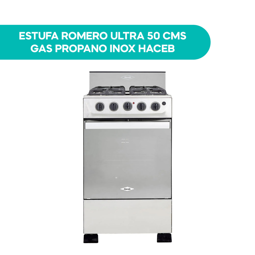 Estufa Romero Ultra 50CMS Gas Propano Inox Haceb