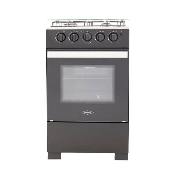 Estufa Romero Vidrio 50CMS Gas Natural Negra Frente Haceb