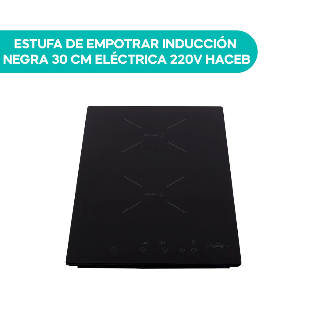 Estufa de Empotrar Inducción Negra 30CM Eléctrica 220V Haceb