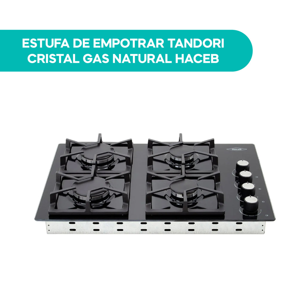 Estufa de Empotrar Tandori Cristal Gas Natural Haceb