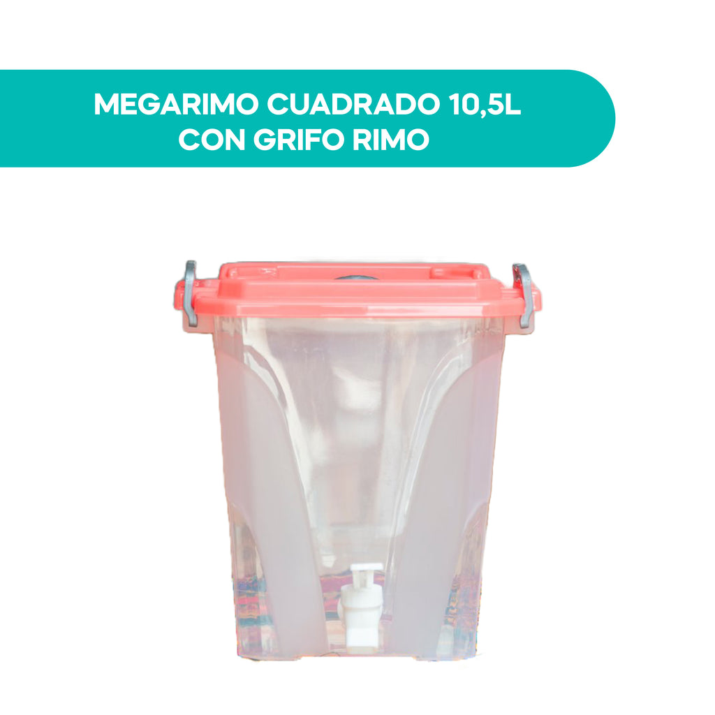 Megarimo Cuadrado 10,5L con Grifo Rimo