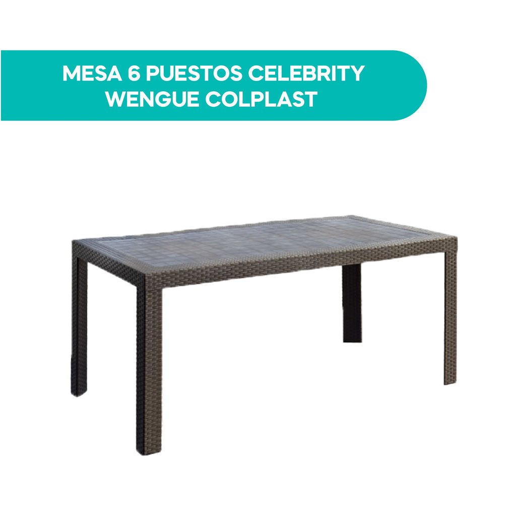 Mesa 6 Puestos Celebrity Wengue Colplast