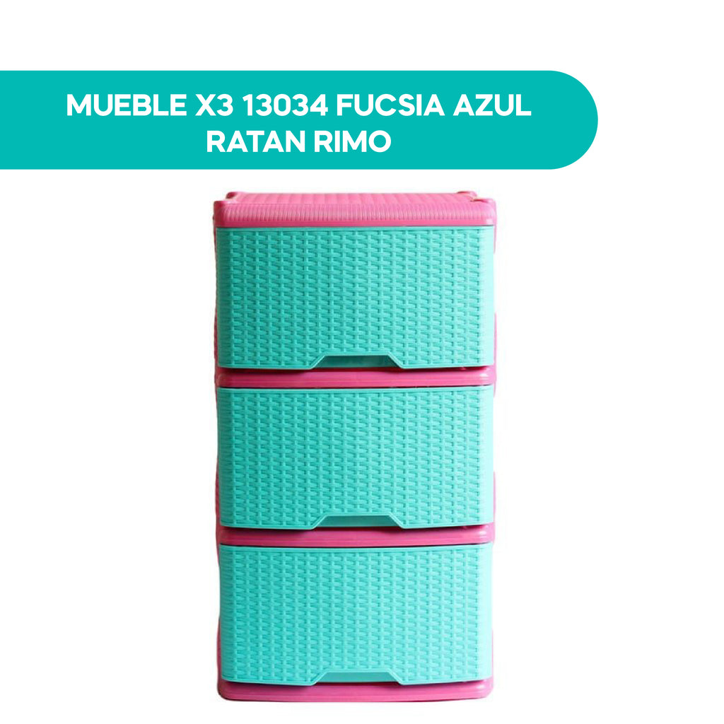 Mueble X3 13034 Fucsia Azul Ratan Rimo