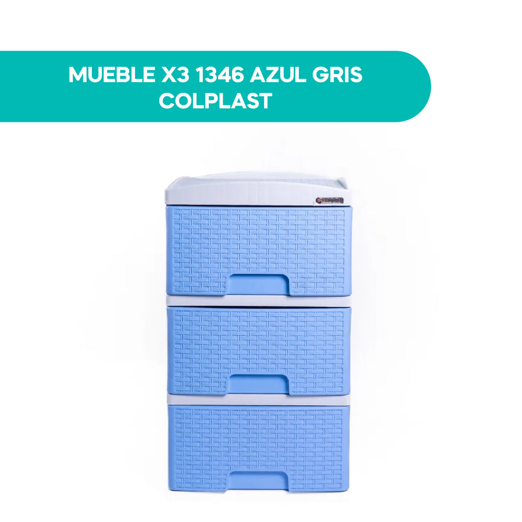 Mueble X3 1346 Azul Gris Colplast