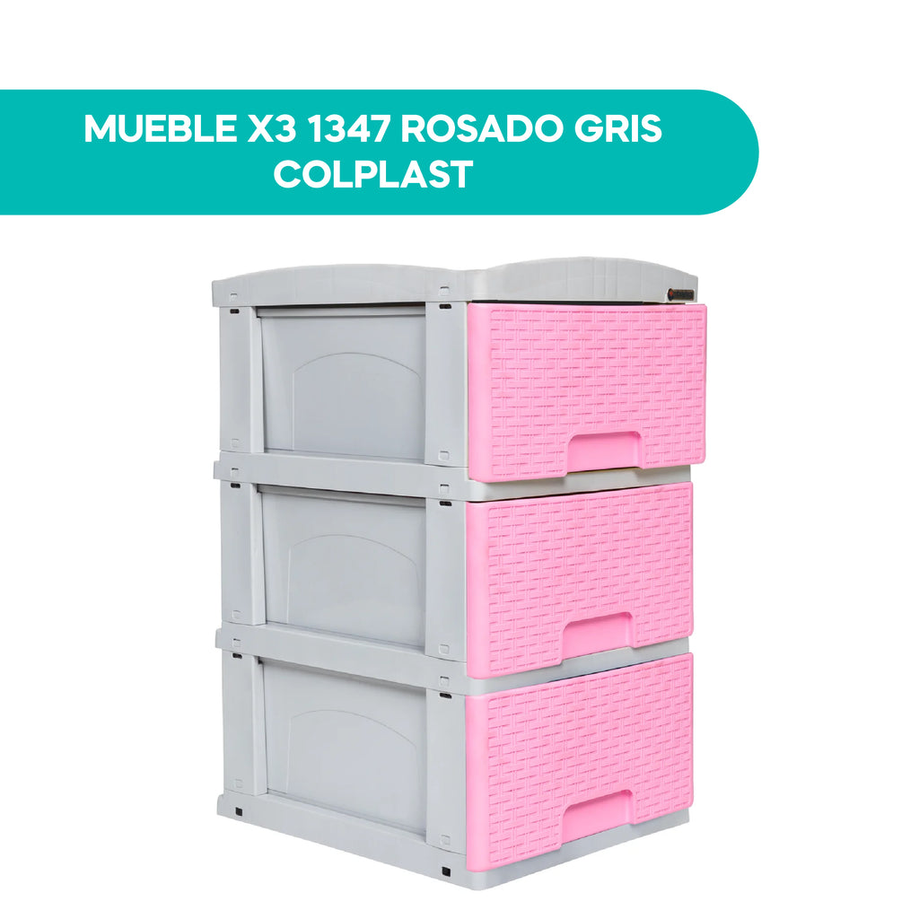 Mueble X3 1347 Rosado Gris Colplast