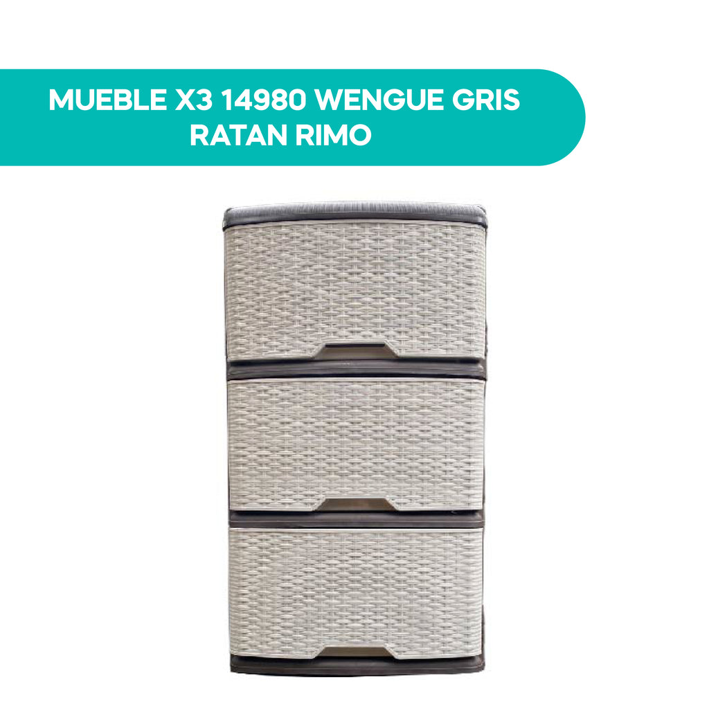 Mueble X3 14980 Wengue Gris Ratan Rimo