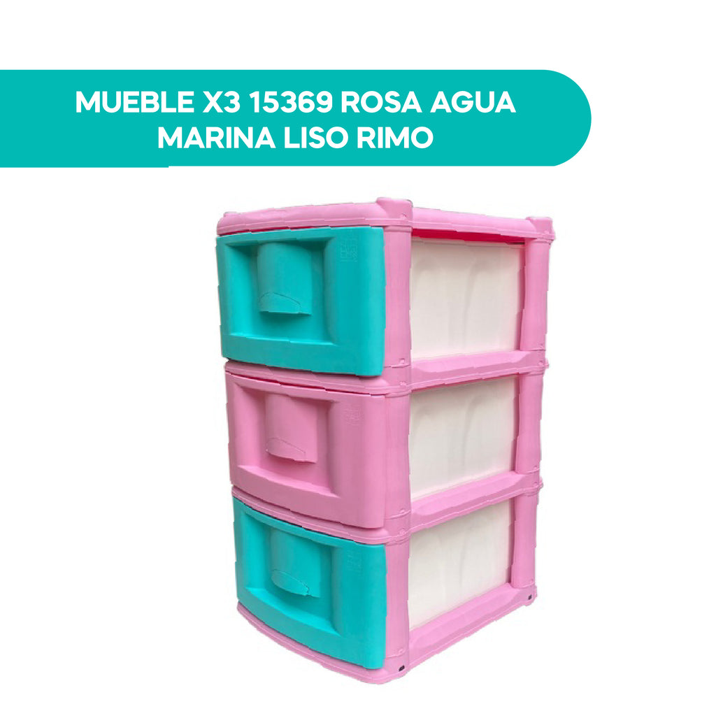 Mueble X3 15369 Rosa Agua Marina Liso Rimo