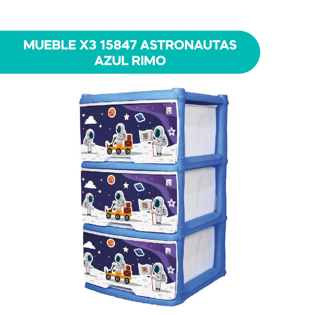 Mueble X3 15847 Astronautas Azul Rimo
