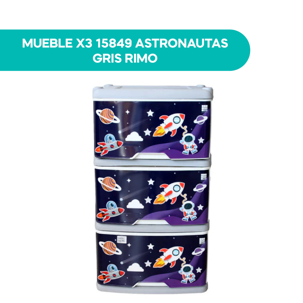 Mueble X3 15849 Astronautas Gris Rimo
