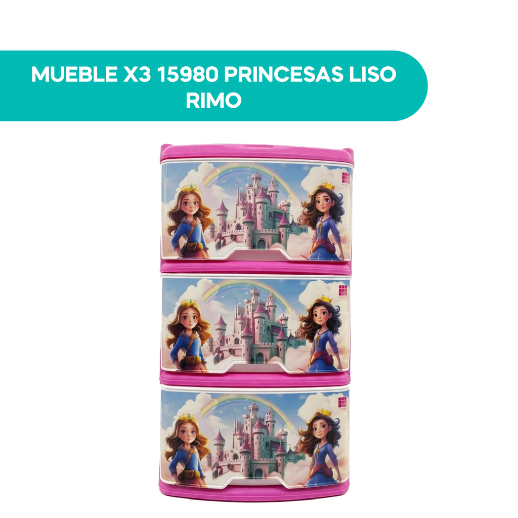 Mueble X3 15980 Princesas Liso Rimo