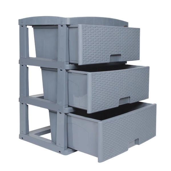 Mueble X3 788 Grande Gris Ratan Perfil Colplast