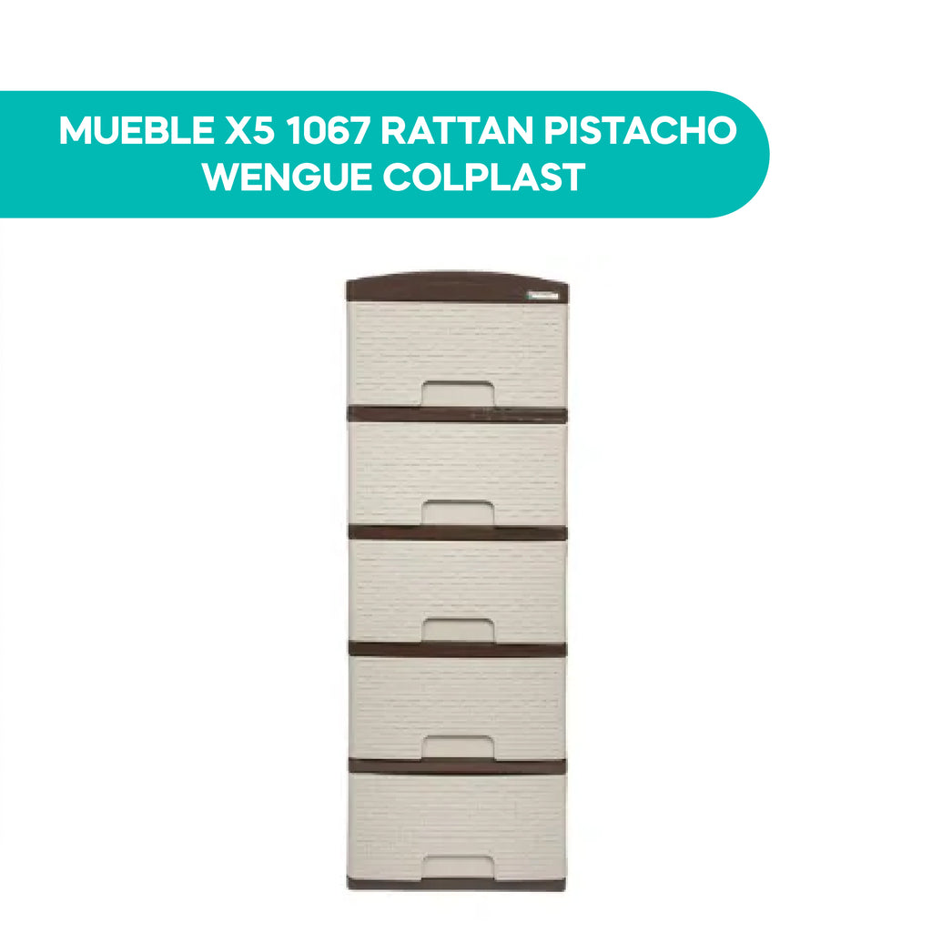 Mueble X5 1067 Rattan Pistacho Wengue Colplast