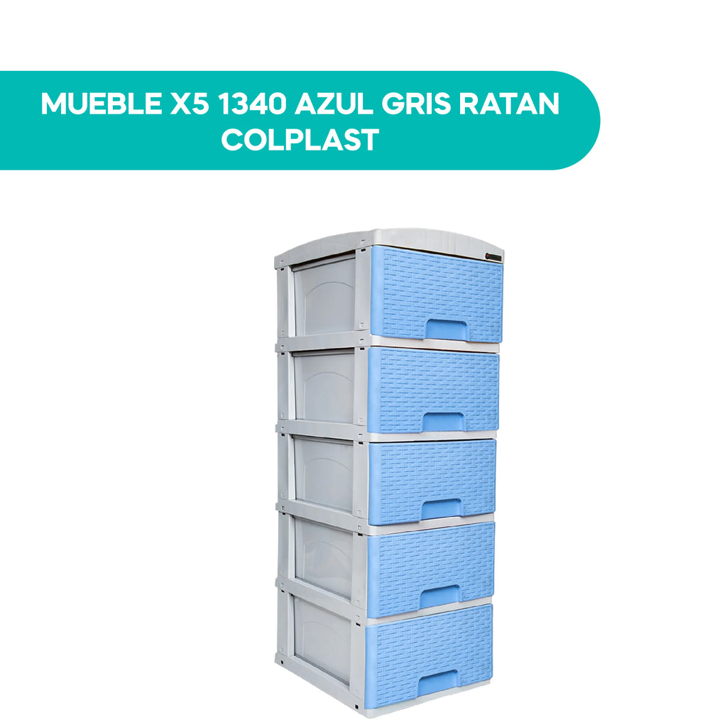 Mueble X5 1340 Azul Gris Ratan Colplas