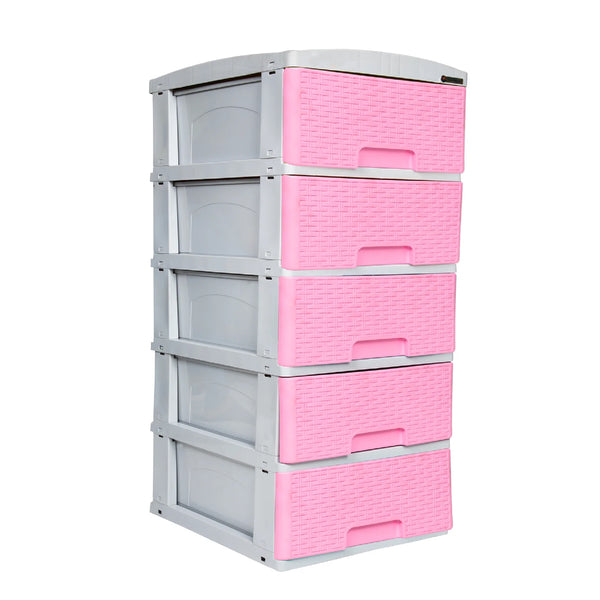 Mueble X5 1362 Grande Ratan Rosado Gris Lateral Colplast