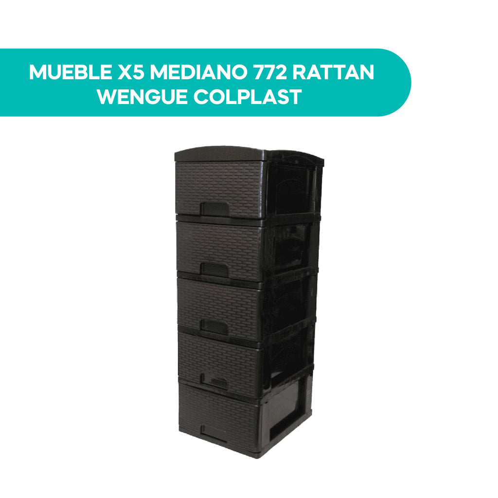 Mueble X5 Mediano 772 Rattan Wengue Colplast