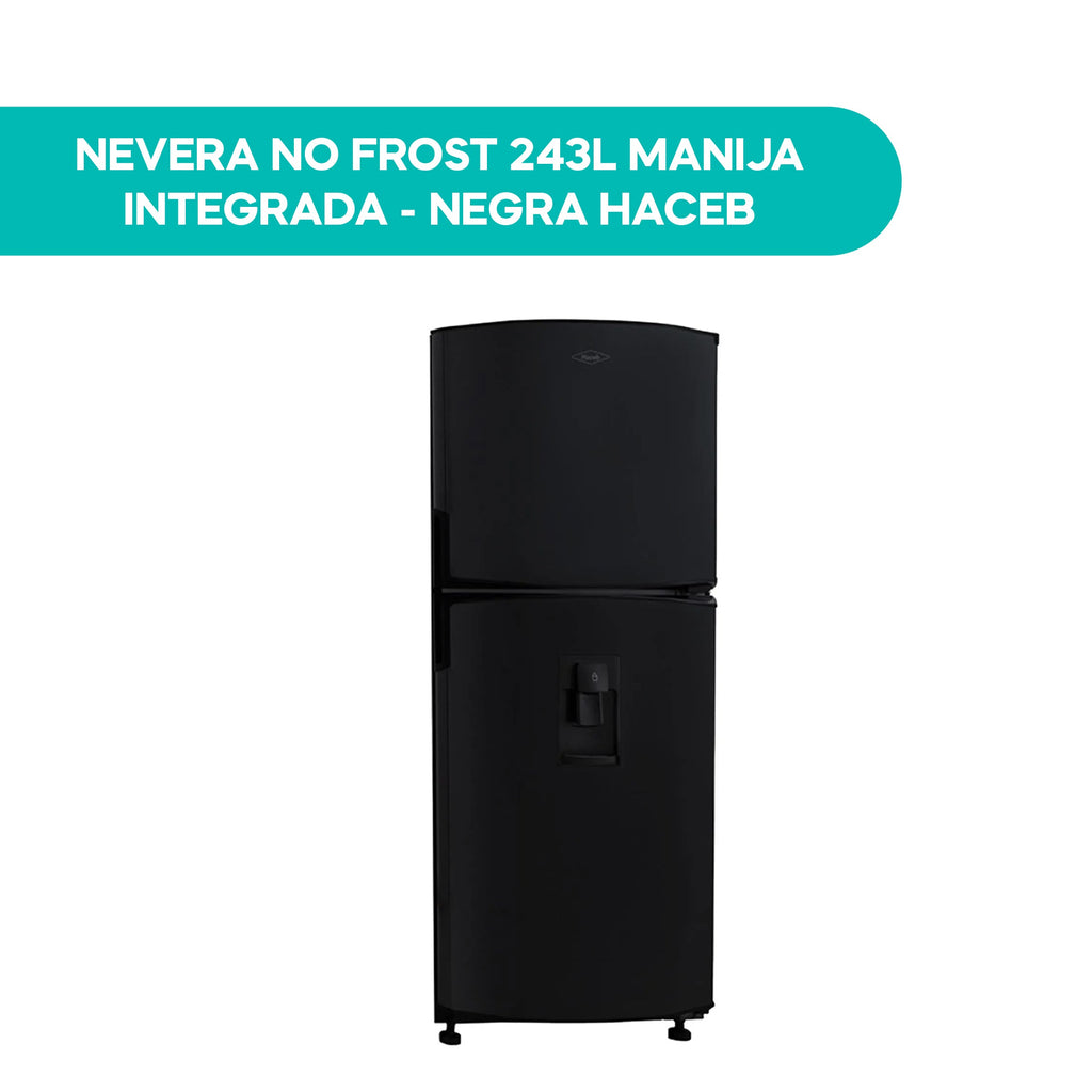 Nevera No Frost 243L Manija Integrada Negra Haceb
