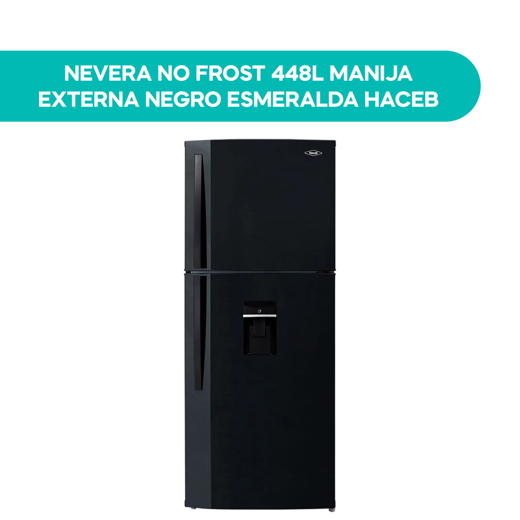 Nevera No Frost 448L Manija Externa Negro Esmeralda Haceb