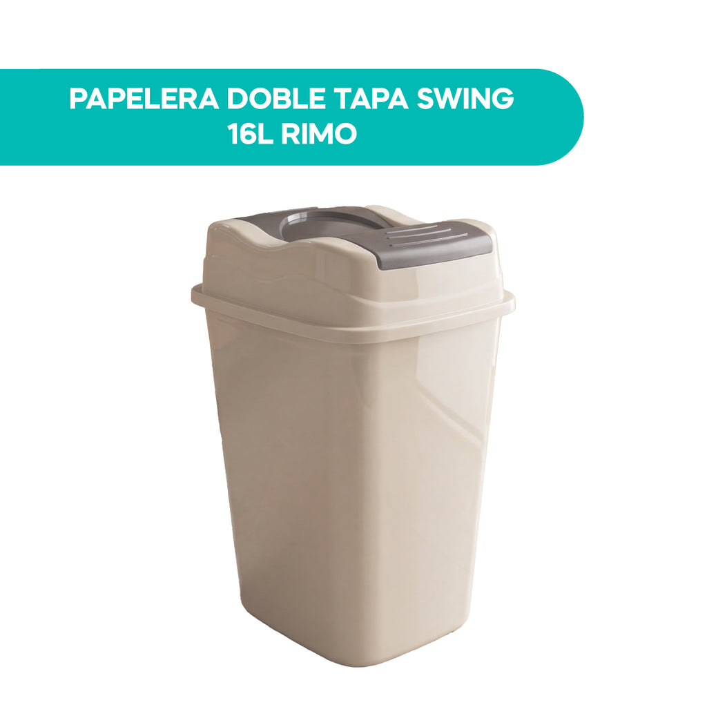 Papelera Doble Tapa Swing 6L Rimo