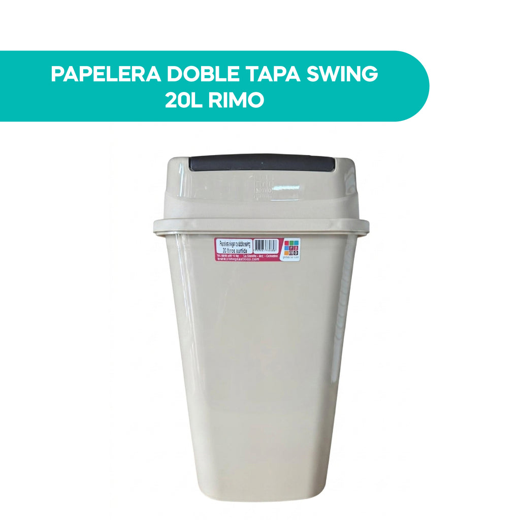 Papelera Doble Tapa Swing 20L Rimo