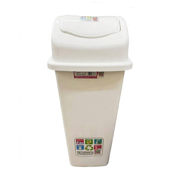 Papelera Ecológica 25LT Blanca Frente Rimo