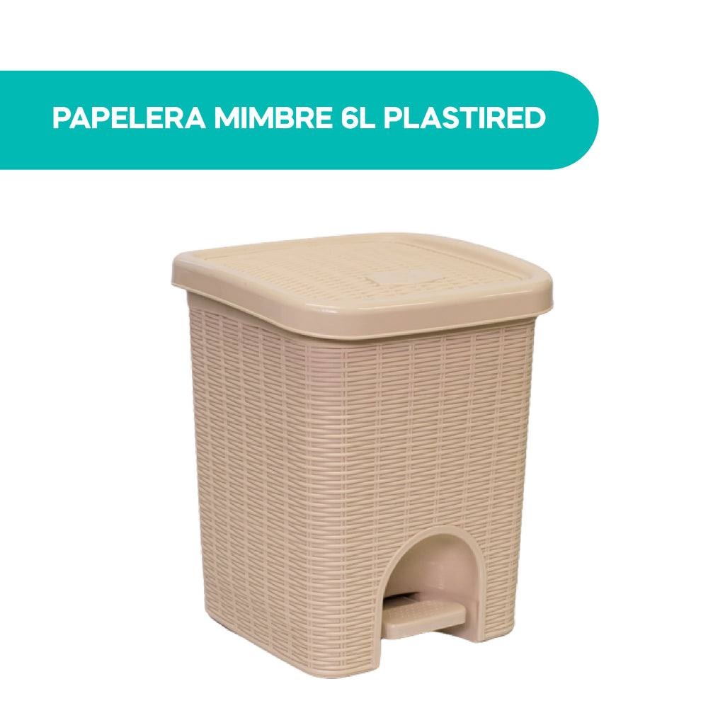 Papelera Mimbre 6L Plastired