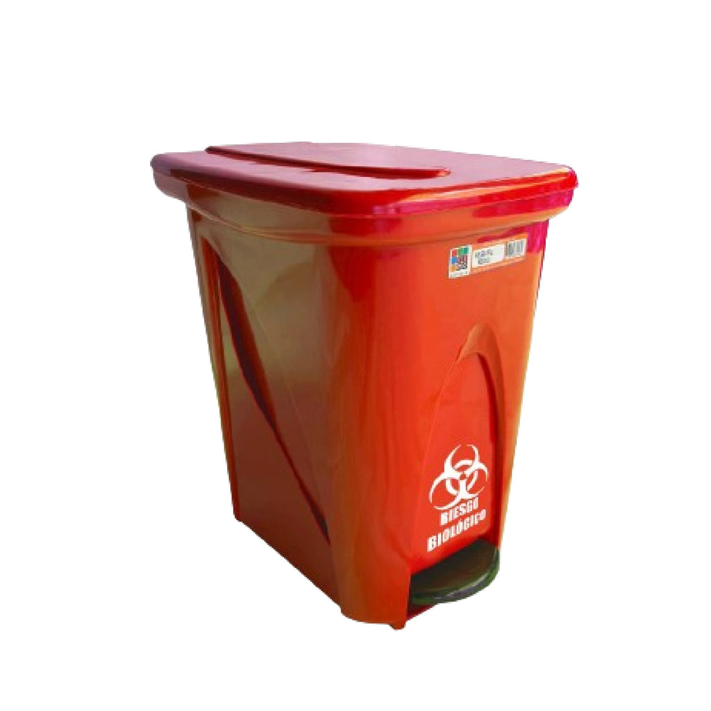 Papelera Pedal 14L Residuos Roja Rimo