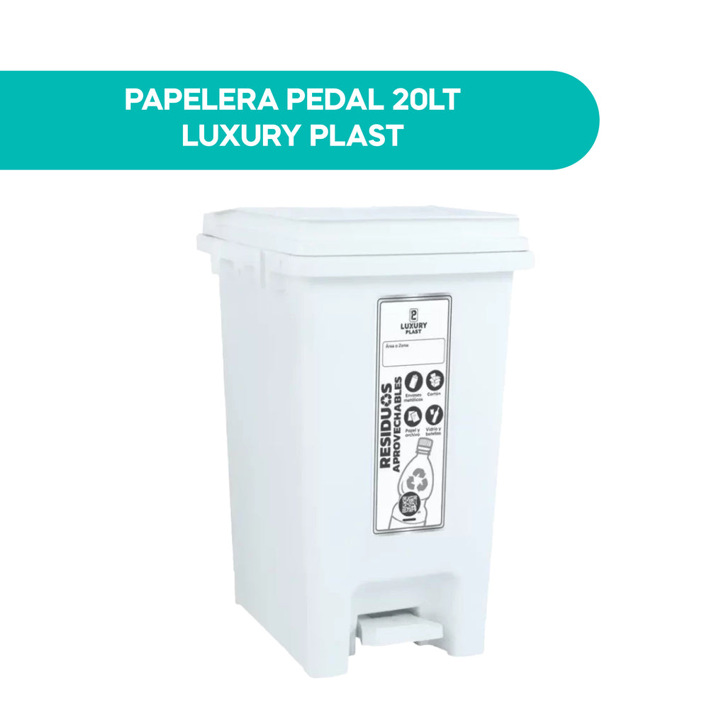 Papelera Pedal 20L Luxury Plast