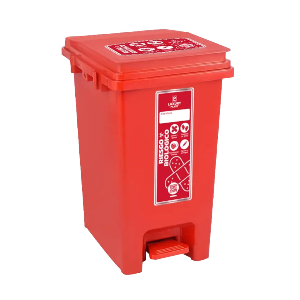 Papelera Pedal 20L Roja Luxury Plast