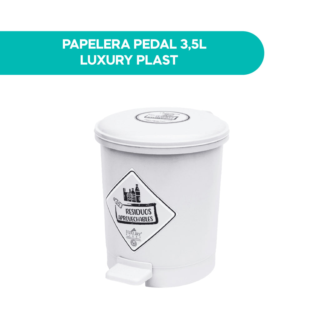 Papelera Pedal 3,5L Luxury Plast