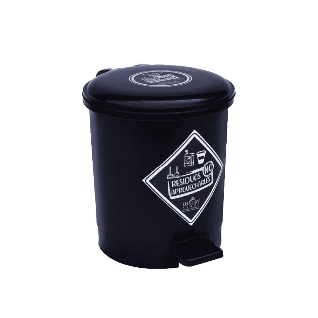 Papelera Pedal 3,5L Negra Luxury Plast