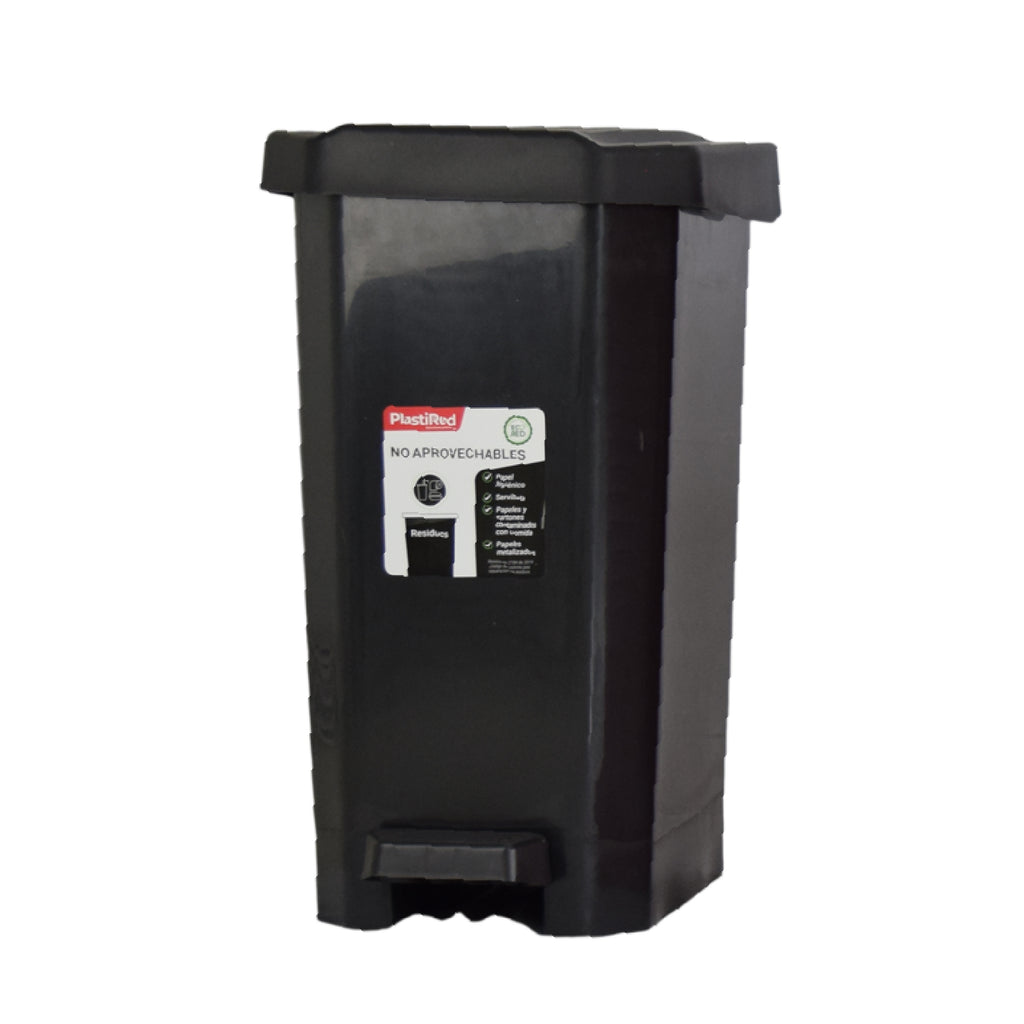 Papelera Pedal 55L Negra Plastired