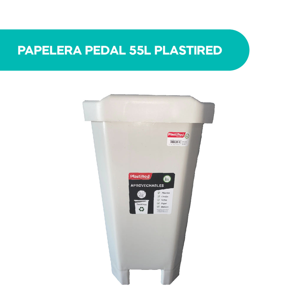 Papelera Pedal Recta 55L Plastired