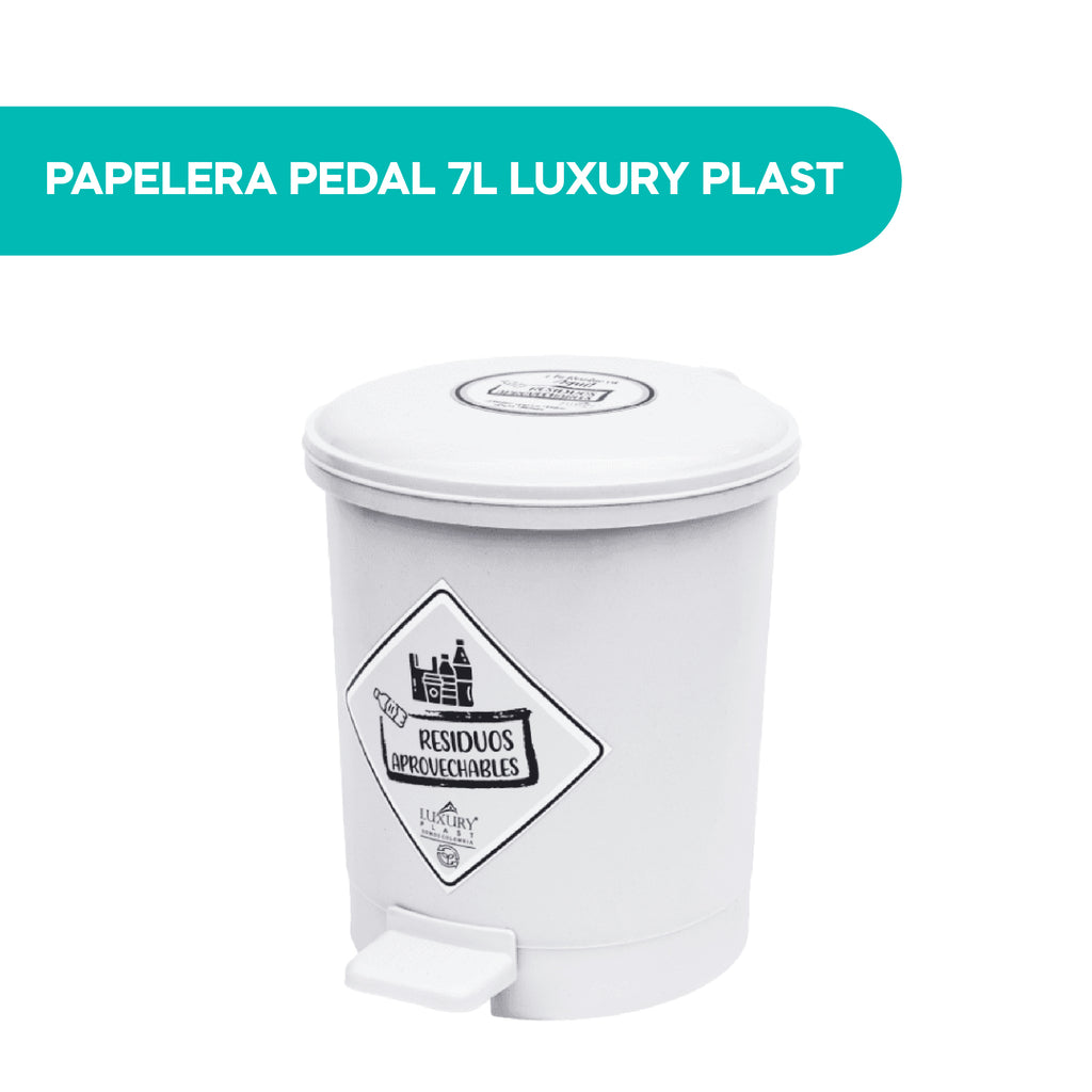 Papelera Pedal 7L Luxury Plast