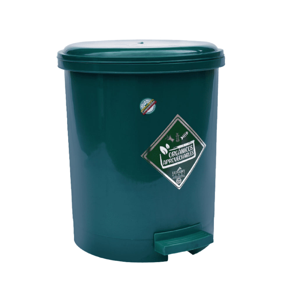 Papelera Pedal 7L Verde Luxury Plast