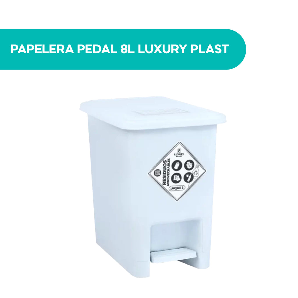 Papelera Pedal 8L Luxury Plast