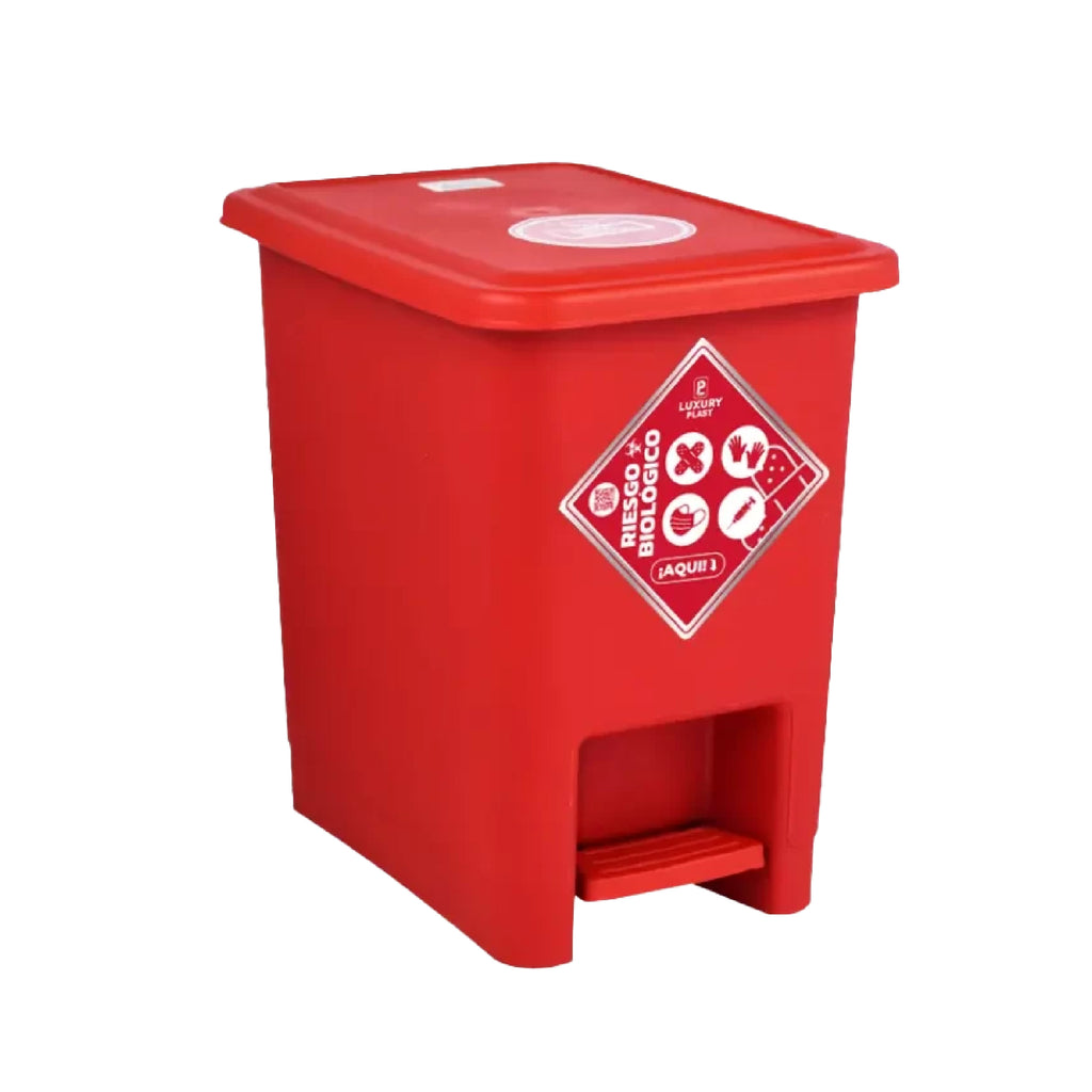 Papelera Pedal 8L Roja Luxury Plast