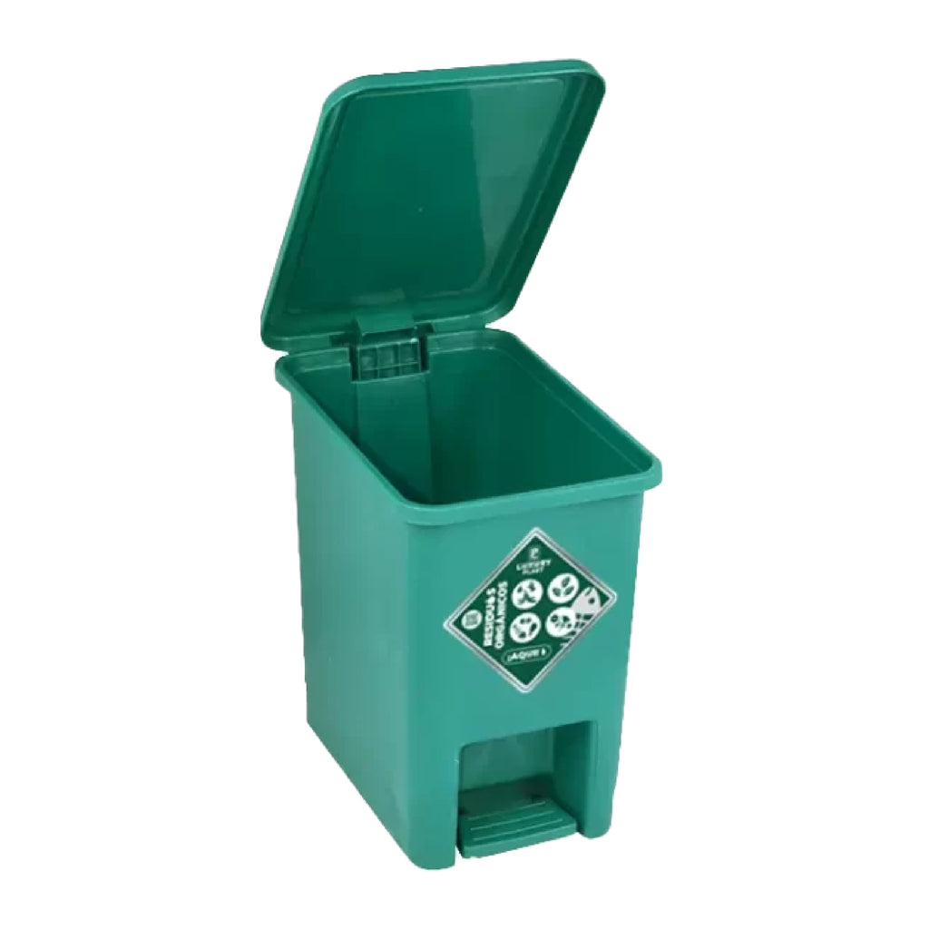 Papelera Pedal 8L Verde Luxury Plast