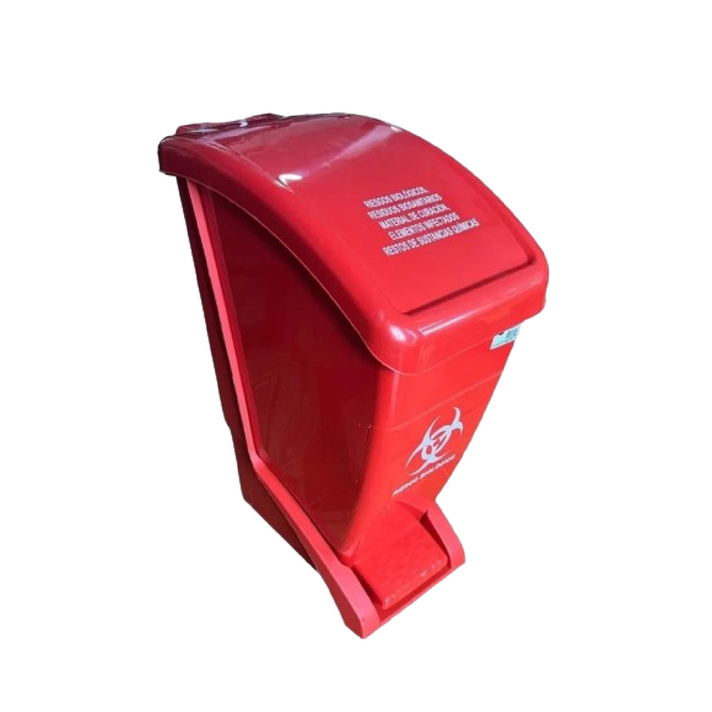 Papelera Pedal Recta 30L Roja Colplast